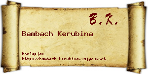 Bambach Kerubina névjegykártya